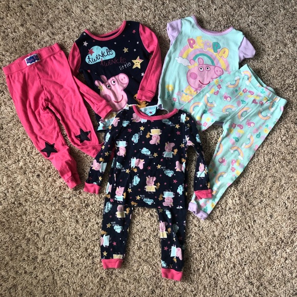 Peppa Pig Other - bundle of 3 peppa pig pajamas